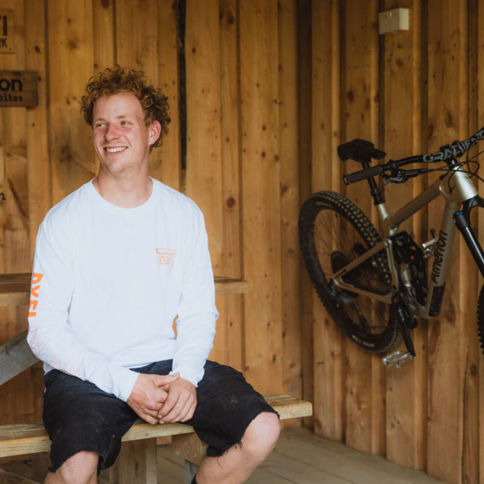 Long sleeve white cedar design T - Dyfi Bike Park